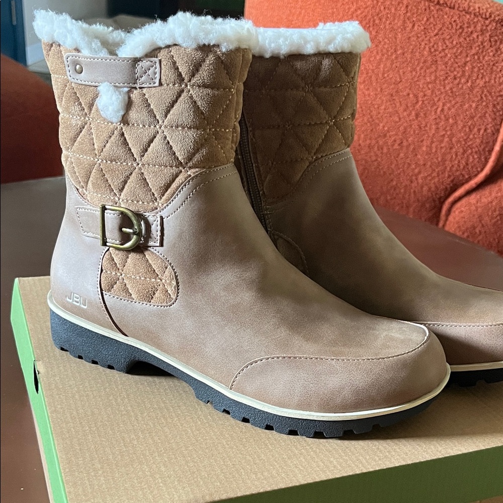 JBU Women's Brown Quilted Winter Boots